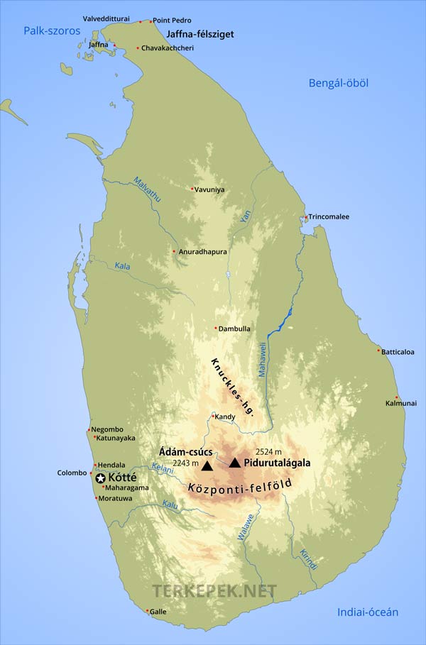 Srí Lanka térkép